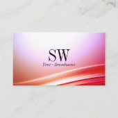 Lovely Pink Lilac Curved Deco Monogramm und Foto Visitenkarte (Vorderseite)