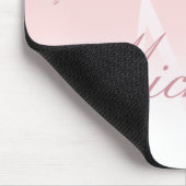 lovely pink monogram glitter drip mousepad (Ecke)