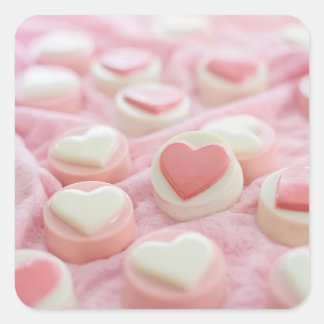 lovely pink  quadratischer aufkleber