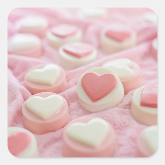 lovely pink  quadratischer aufkleber (Vorderseite)