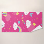 Lovely Pink Rainbow Sky repeating pattern. A seaml Badehandtuch (Badehandtuch)