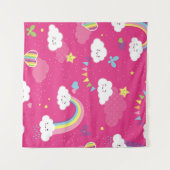 Lovely Pink Rainbow Sky repeating pattern. A seaml Wandteppich (Vorderseite (Horizontal))