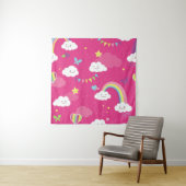 Lovely Pink Rainbow Sky repeating pattern. A seaml Wandteppich (Beispiel)