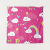 Lovely Pink Rainbow Sky repeating pattern. A seaml Wandteppich (Vorderseite)