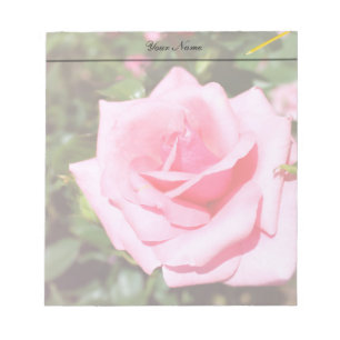 lovely pink rose flower with sweet hearts notizblock