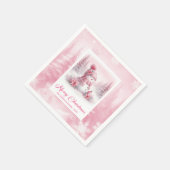 Lovely Pink Snowman Winter Forest Christmas Napkin Serviette (Ecke)