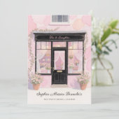 Lovely Pink Vintage Tea Party Bridal Shower  Einladung (Stehend Vorderseite)