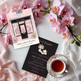 Lovely Pink Vintage Tea Party Bridal Shower Einladung