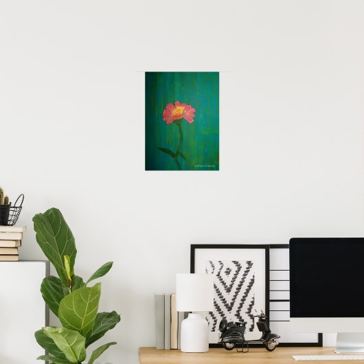 Lovely Pink Zinnia Poster (Heimbüro)