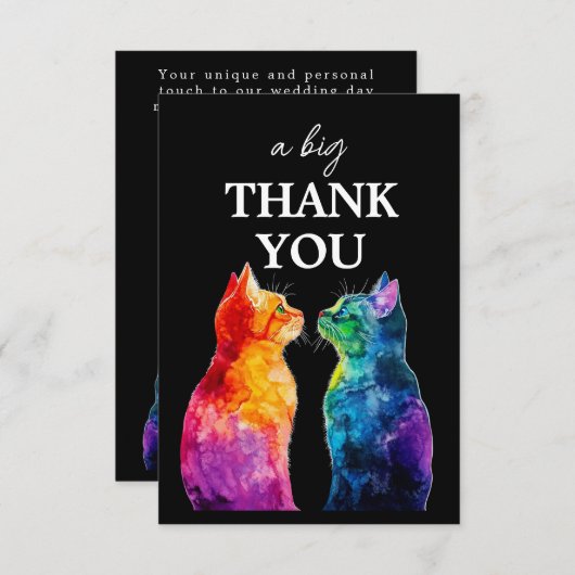 Lovely 🌈 Purrfectly Yours: Purrfectly Dankeskarte (Vorne/Hinten)