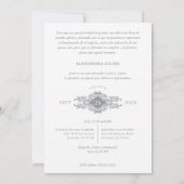 Lovely Quinceañera Spanish Stilysh Grey Chic Arch Einladung (Rückseite)