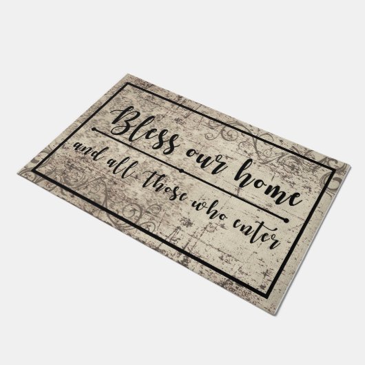 Lovely Quotes Mat, Bless this Home Rug  Fußmatte (Schrägansicht)