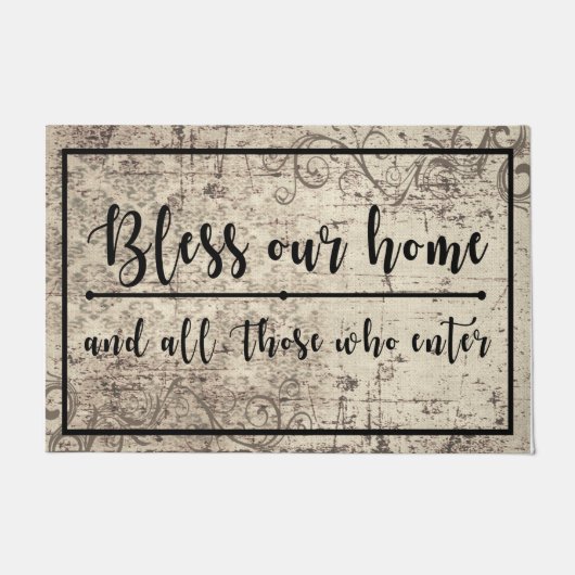Lovely Quotes Mat, Bless this Home Rug Fußmatte (Vorderseite)