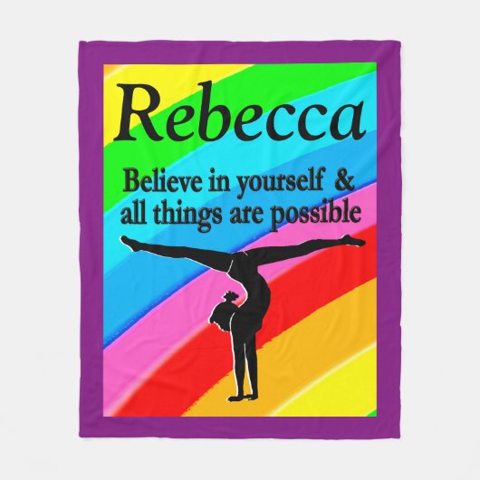 LOVELY RAINBOW PERSONALISIERT GYMNASTICS BLANKET FLEECEDECKE (Vorderseite)