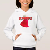 Lovely Red and White Karibu Text Hoodie (Vorderseite)