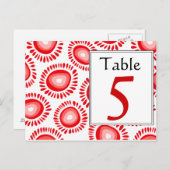 Lovely red funky Blume Tischnummer Postcard (Vorne/Hinten)