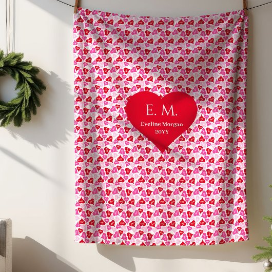 Lovely Red Hearts Best Love Gift Throw Blanket Sherpadecke