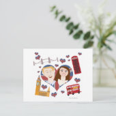 Lovely Royal Wedding Couple Postkarte (Stehend Vorderseite)