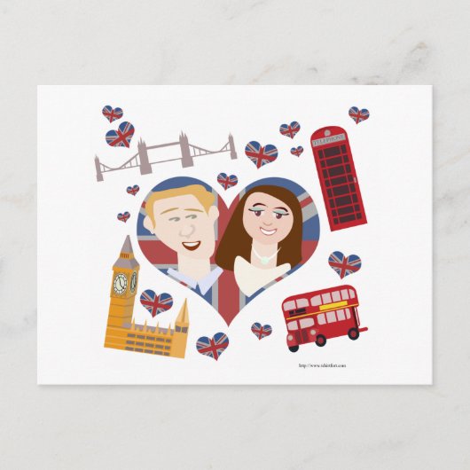 Lovely Royal Wedding Couple Postkarte (Vorderseite)