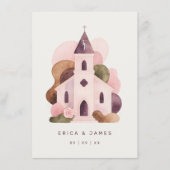Lovely Rustic Pink Tones Church Wedding Menükarte (Vorderseite)