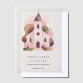 Lovely Rustic Pink Tones Church Wedding Pergament Einladungen (Versetzt)