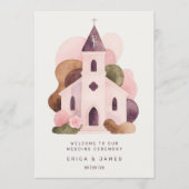 Lovely Rustic Pink Tones Church Wedding Programm (Vorderseite)