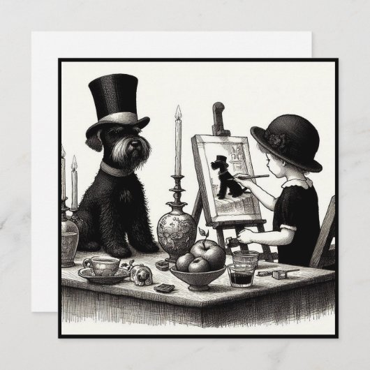 Lovely Schnauzer Note Card Mitteilungskarte (Vorne/Hinten)