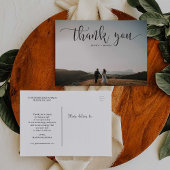 Lovely Script Foto Wedding Danke Postcard Postkarte