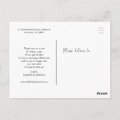 Lovely Script Foto Wedding Danke Postcard Postkarte (Rückseite)