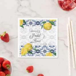 Lovely Script Heart | Lemon | Brautparty Napkin Serviette
