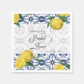 Lovely Script Heart | Lemon | Brautparty Napkin Serviette (Vorderseite)