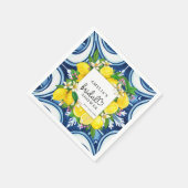 Lovely Script Heart | Lemon | Brautparty Napkin Serviette (Ecke)