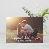 LOVELY SCRIPT Holiday Foto Cards Feiertagskarte (Stehend Vorderseite)