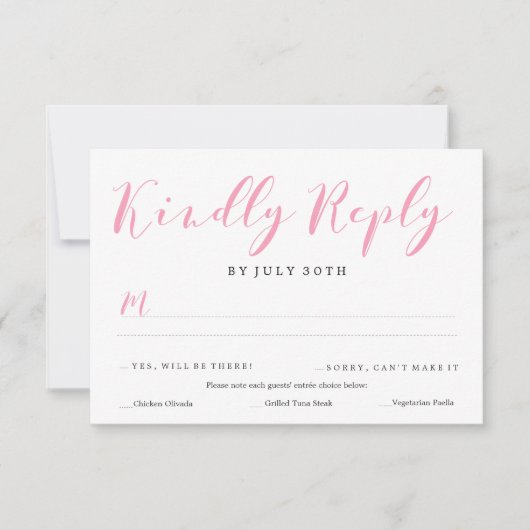 Lovely Script UAWG | ABWEICHUNGEN RSVP Karte (Vorderseite)