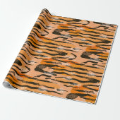 Lovely seamless tiger pattern,peach colour geschenkpapier (Ungerollt)