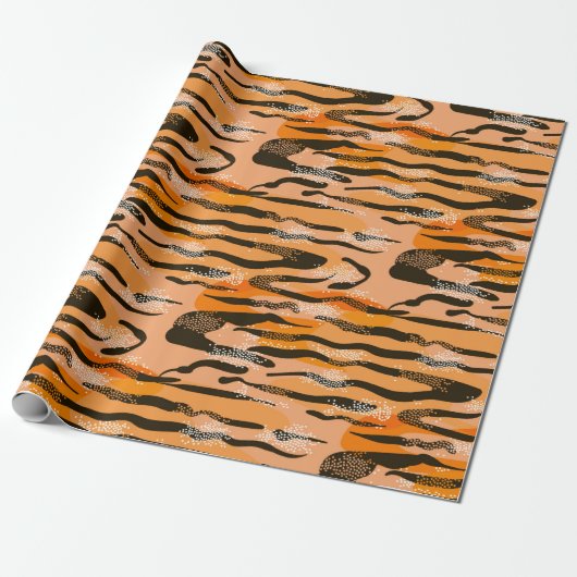 Lovely seamless tiger pattern,peach colour geschenkpapier (Ungerollt)