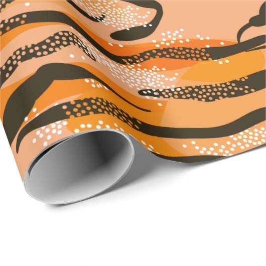 Lovely seamless tiger pattern,peach colour geschenkpapier (Rolleneckpunkt)