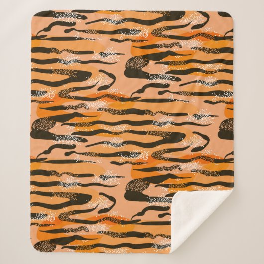 Lovely seamless tiger pattern,peach colour sherpadecke (Vorderseite)