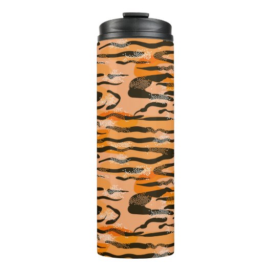 Lovely seamless tiger pattern,  peach colour thermosbecher (Vorderseite)