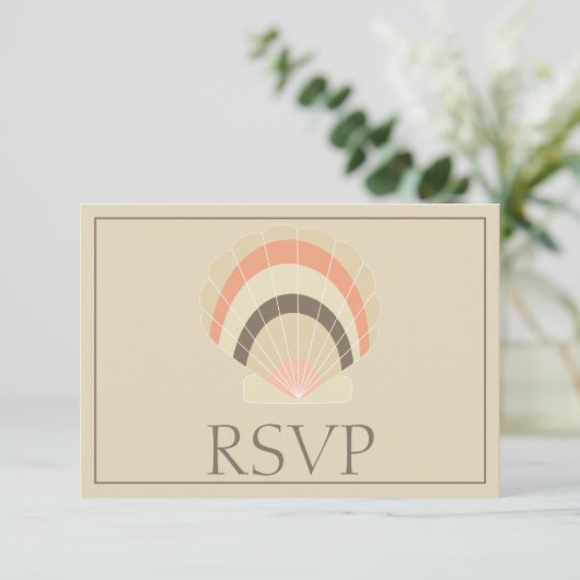 Lovely Seashell Response UAWG RSVP Karte (Stehend Vorderseite)