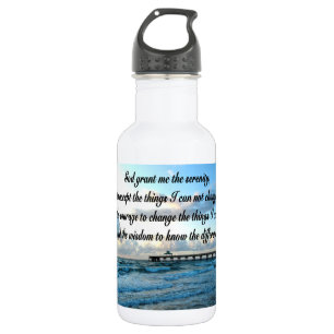 LOVELY SERENITY PRAYER OCEAN UND WAVES FOTO EDELSTAHLFLASCHE