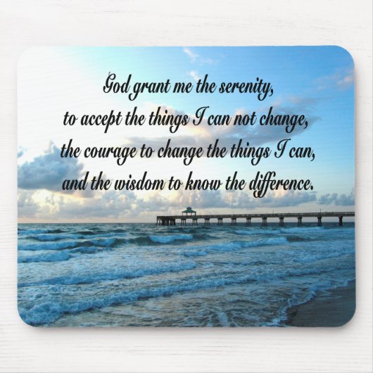 LOVELY SERENITY PRAYER OCEAN UND WAVES FOTO MOUSEPAD (Vorne)