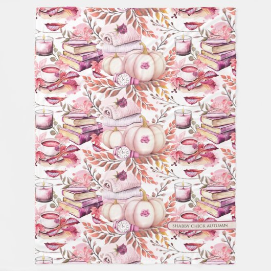 Lovely Shabby Chick Herbstmuster Fleecedecke (Vorderseite)