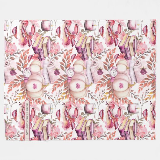 Lovely Shabby Chick Herbstmuster Fleecedecke (Vorderseite (Horizontal))