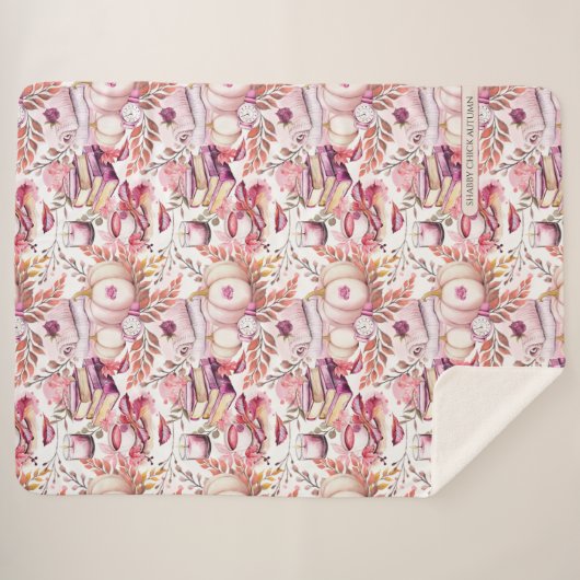 Lovely Shabby Chick Herbstmuster Sherpadecke (Vorderseite (Horizontal))