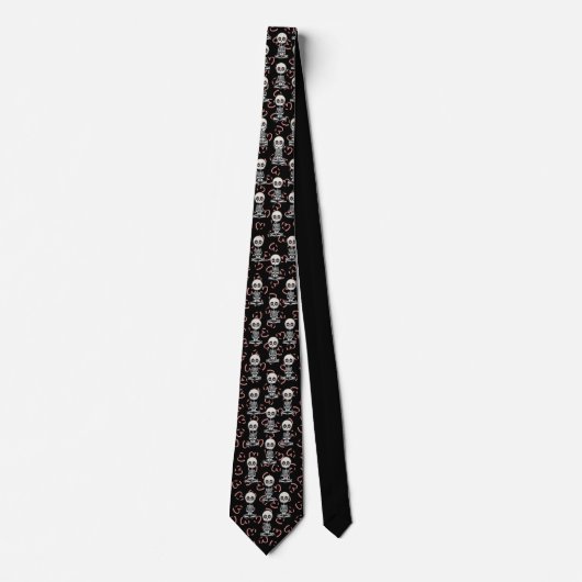 Lovely Skeleton Muster Neck Tie Krawatte (Vorderseite)