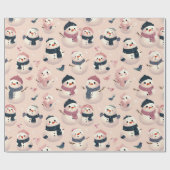 lovely snow man design geschenkpapier (Flach)