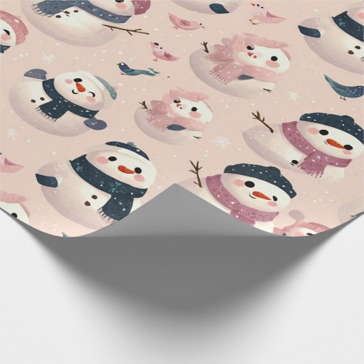 lovely snow man design geschenkpapier (Ecke)