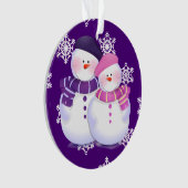 Lovely Snowman Couple Ornament (Vorderseite)