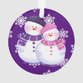 Lovely Snowman Couple Ornament (Rückseite)